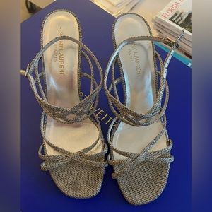 Yves Saint Laurent Silver Shimmer Heeled Sandals 39